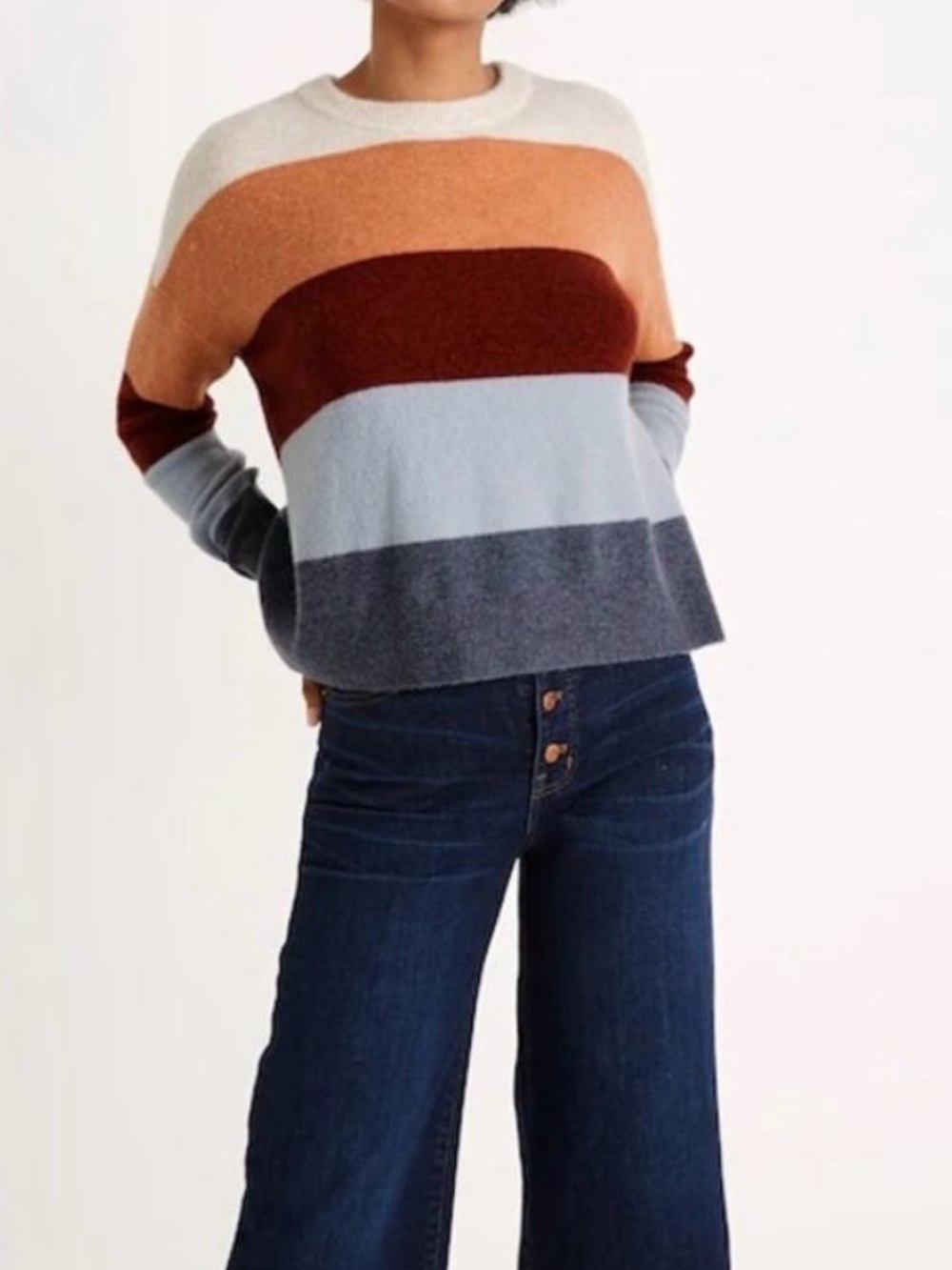 Madewell Crofton Striped Pullover Sweater in Coziest Yarn Sz XS merino/alpaca